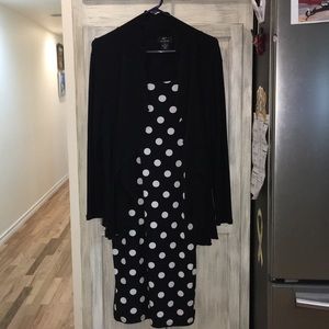 Easy care dress with faux jacket